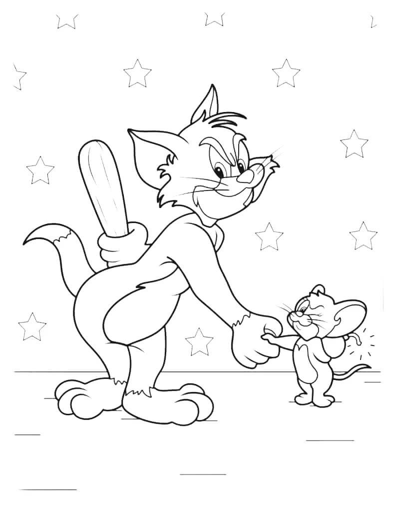 Tisknutelný Obrázek Tom a Jerry omalovánka