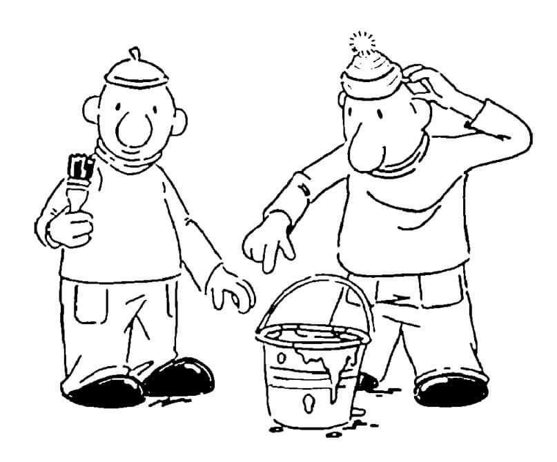 Tisknutelný Pat a Mat omalovánka