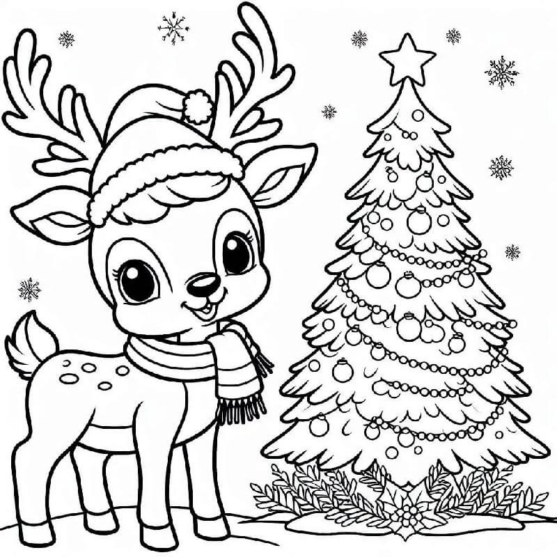 Tisknutelný Sob pro Děti omalovánka