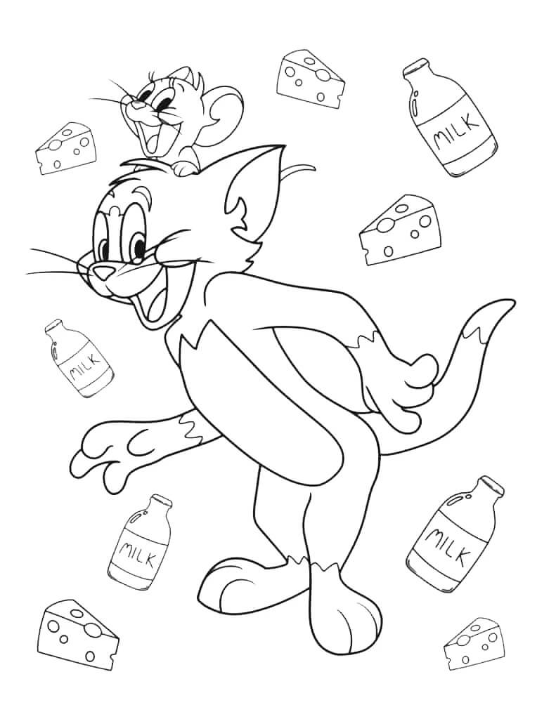 Tisknutelný Tom a Jerry pro Děti omalovánka