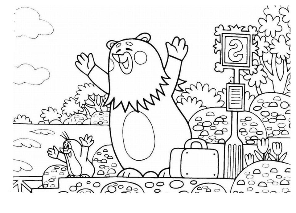 Tisknutelný Zdarma Krtek omalovánka