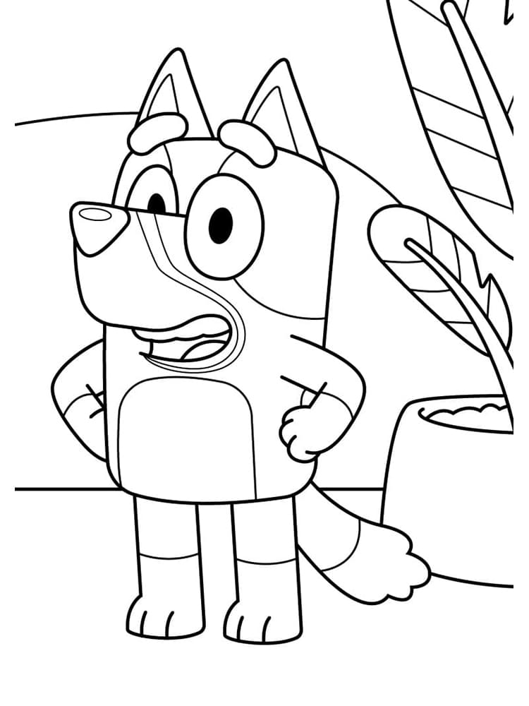 Usměvavá Bluey omalovánka