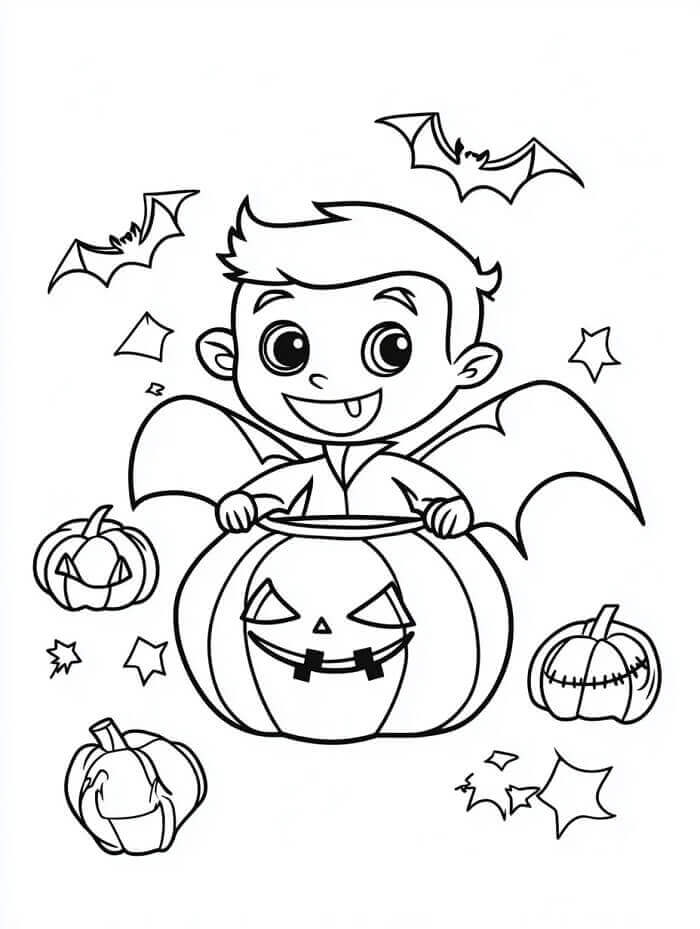 Veselý Upír omalovánka