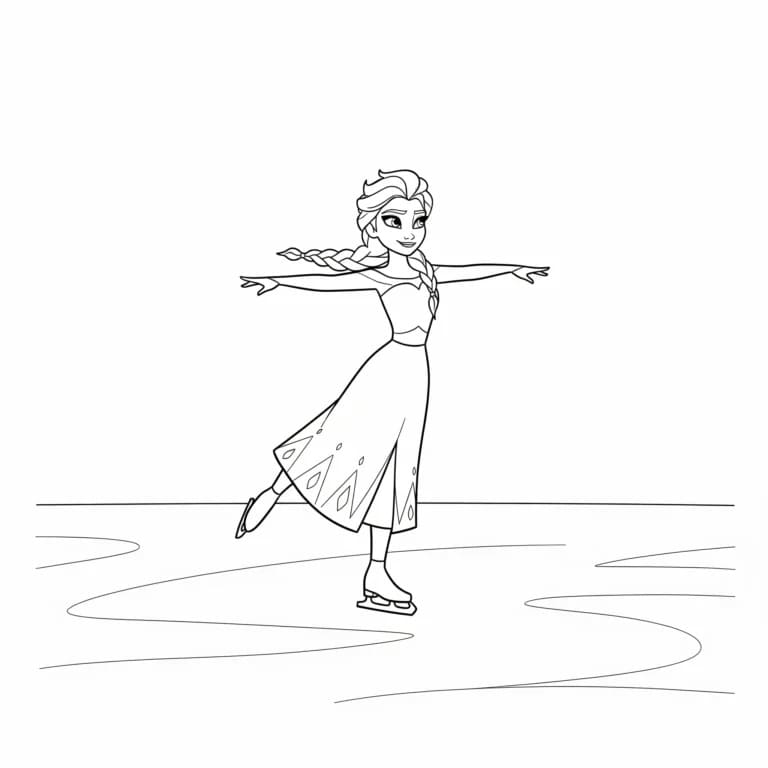 Zdarma Elsa k Tisku omalovánka