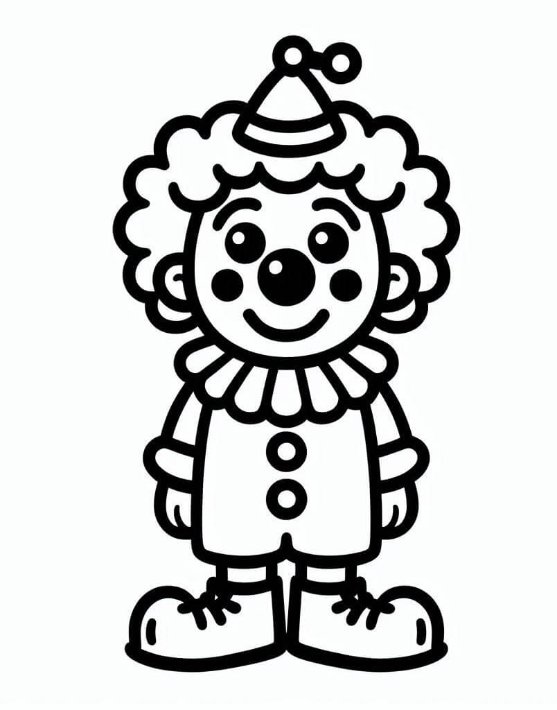 Zdarma Klaun omalovánka