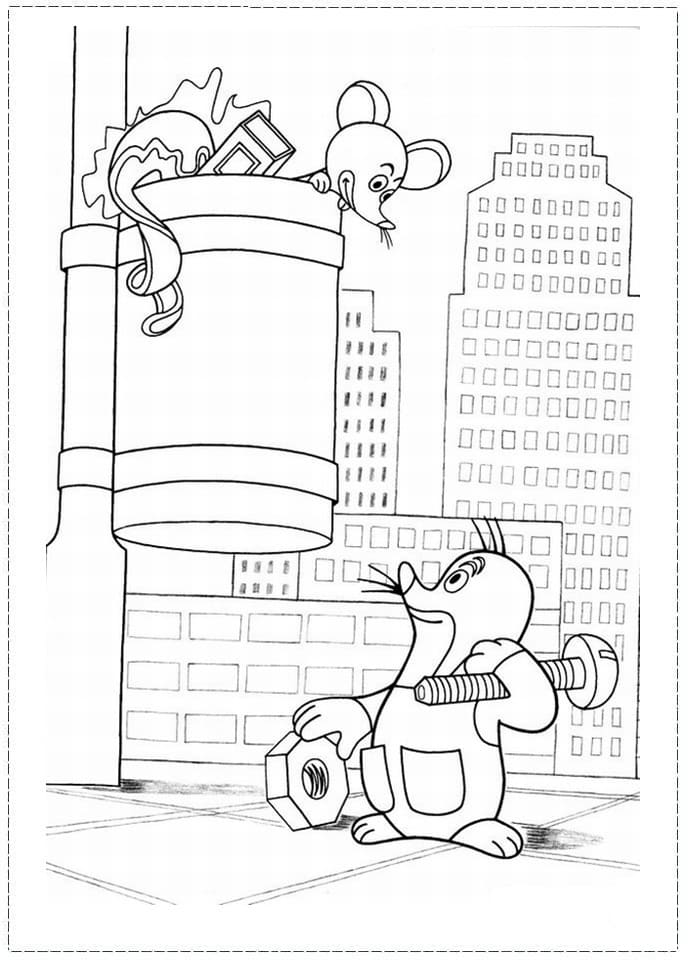 Zdarma Krtek Tisknutelný omalovánka