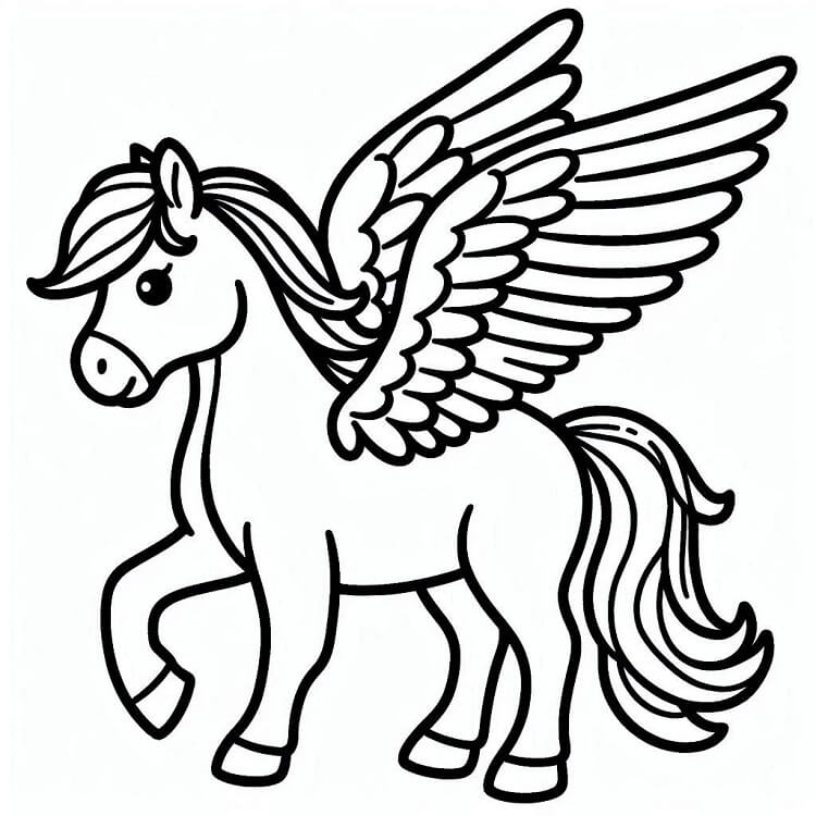 Zdarma Pegas k Tisku omalovánka