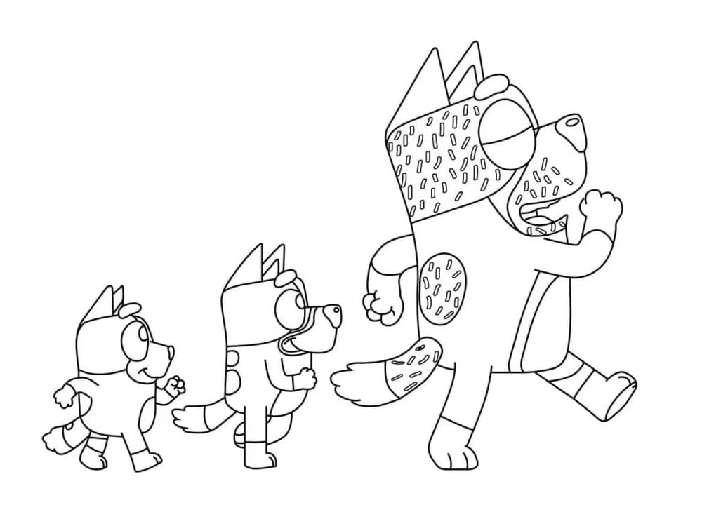 Zdarma Tisknutelná Bluey omalovánka