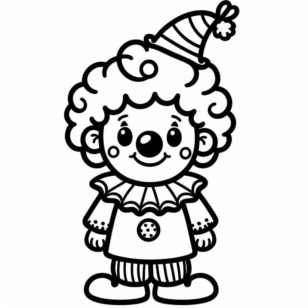 Zdarma Tisknutelné Klaun omalovánka