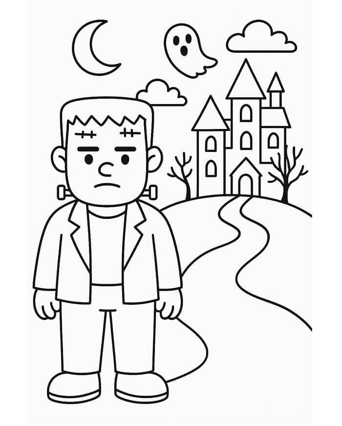 Zdarma Tisknutelný Frankenstein omalovánka