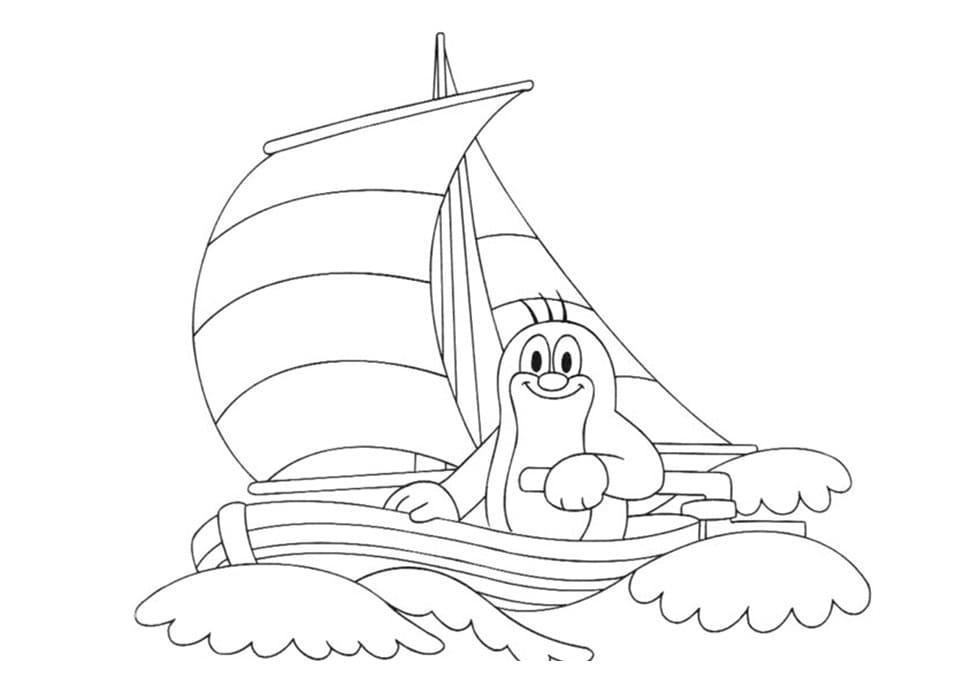 Zdarma Tisknutelný Krtek omalovánka