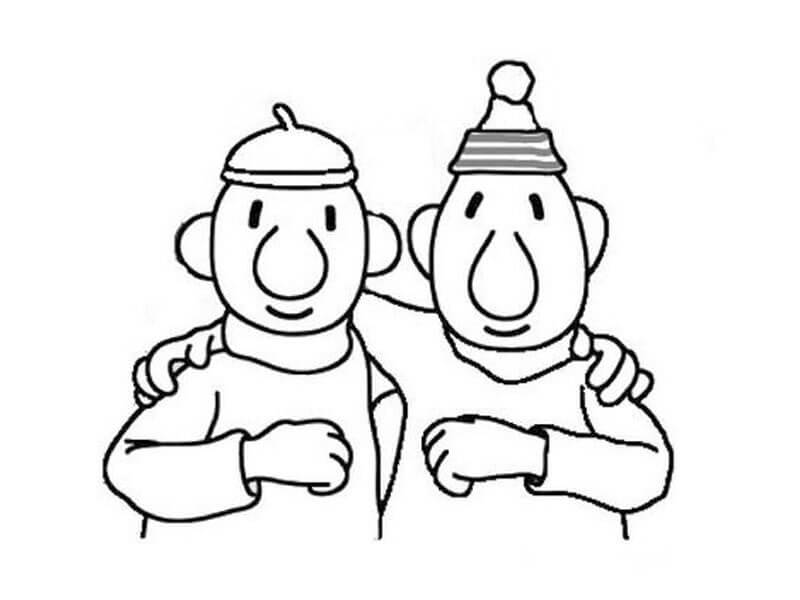 Zdarma Tisknutelný Pat a Mat omalovánka