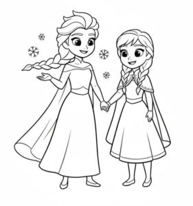 Omalovánky Elsa a Anna