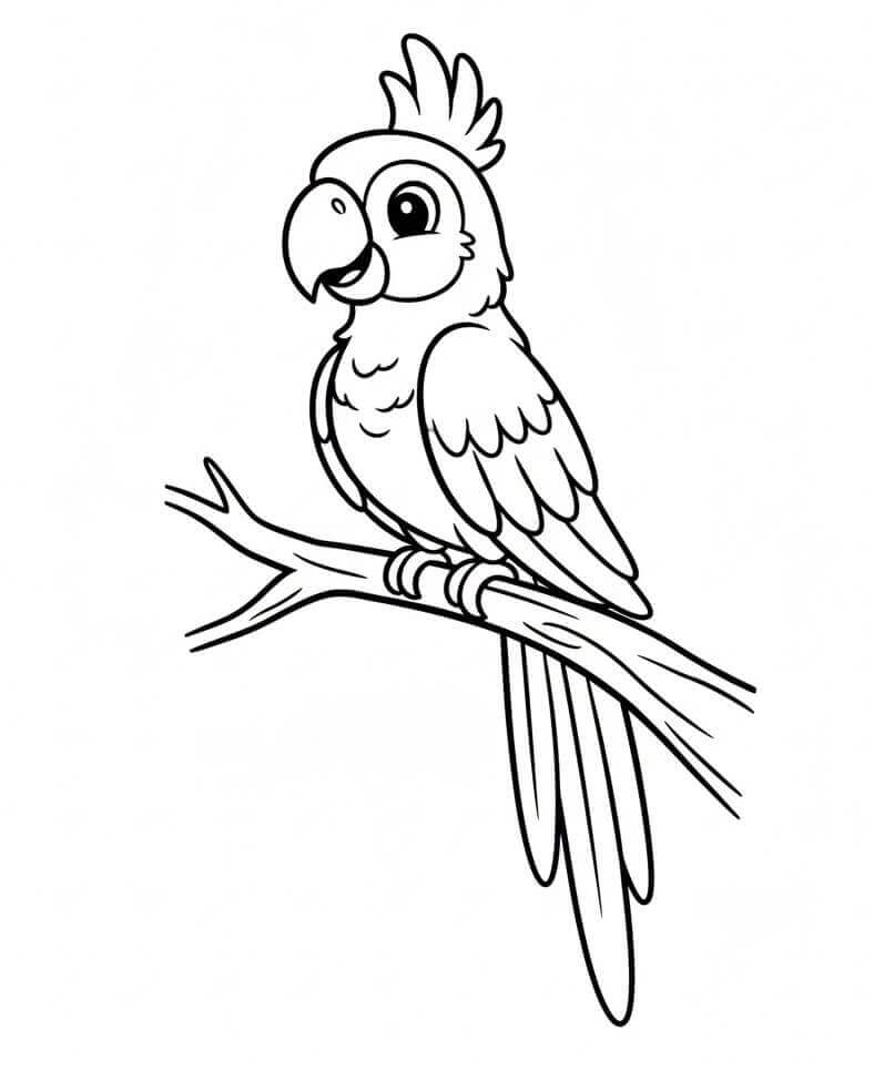 Běžný Papoušek omalovánka