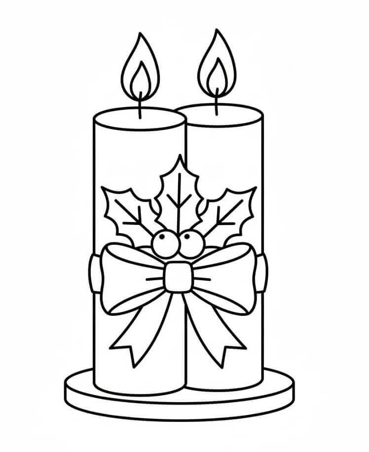 Dvě Vánoční Svíčky omalovánka