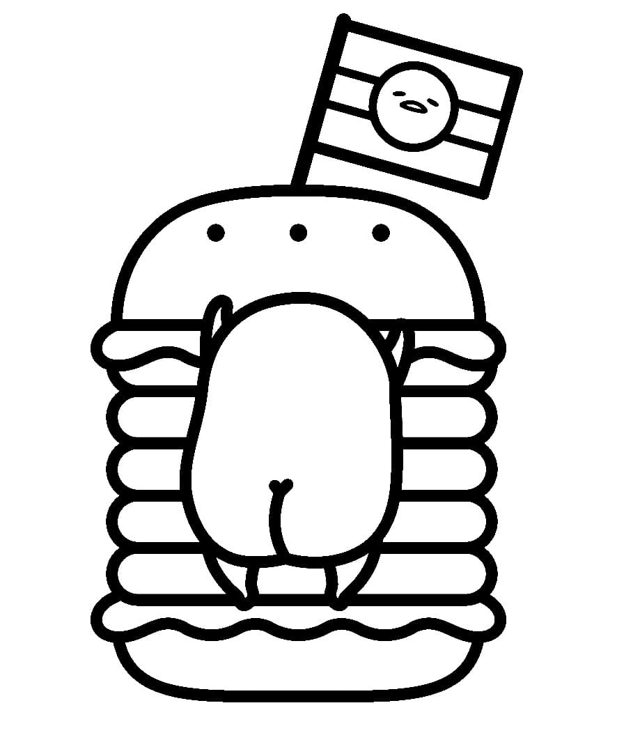 Gudetama Hamburger omalovánka