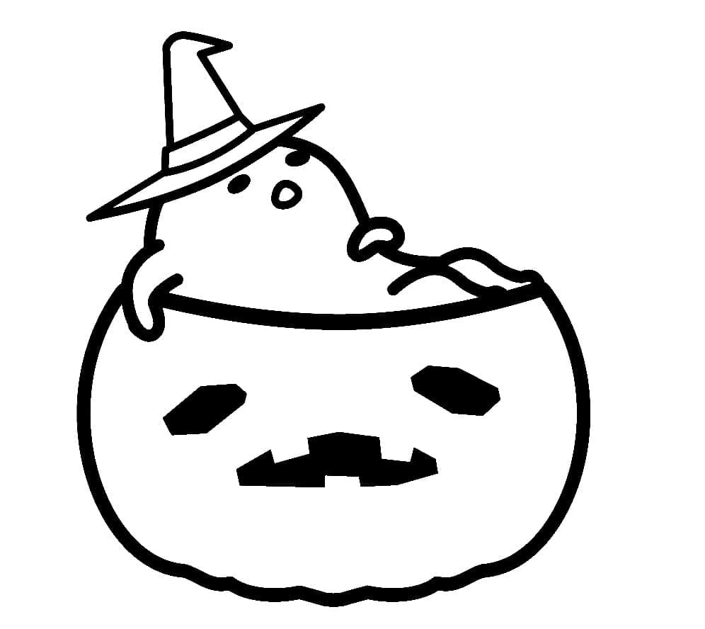 Gudetama na Halloween omalovánka