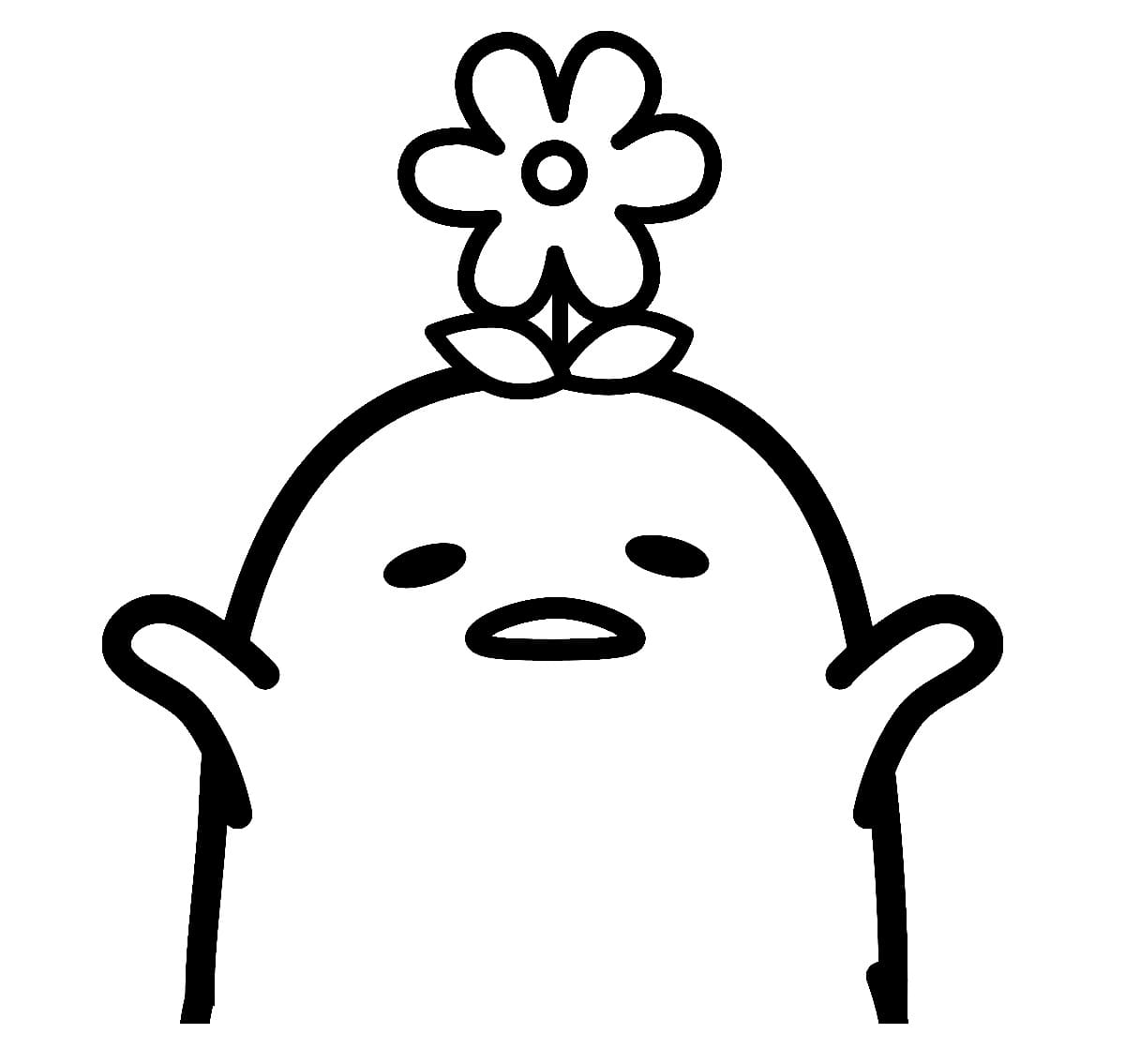 Gudetama s Květinou omalovánka