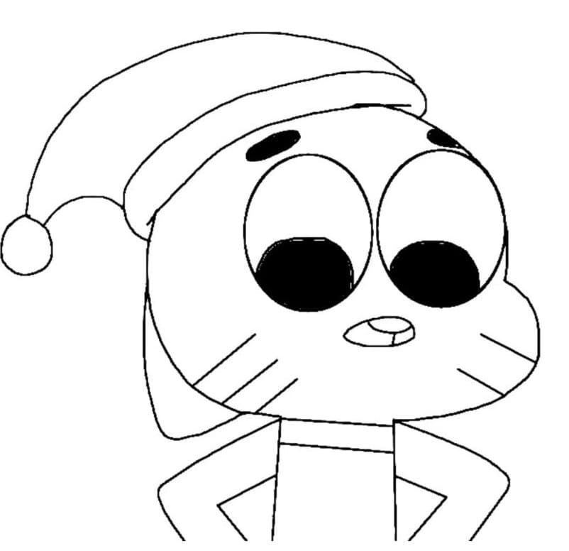 Gumball s Vánoční Čepicí omalovánka