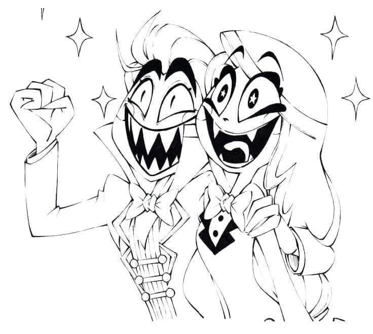 Hazbin Hotel Tisknutelný omalovánka