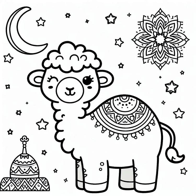 Jednoduchý Velbloud omalovánka