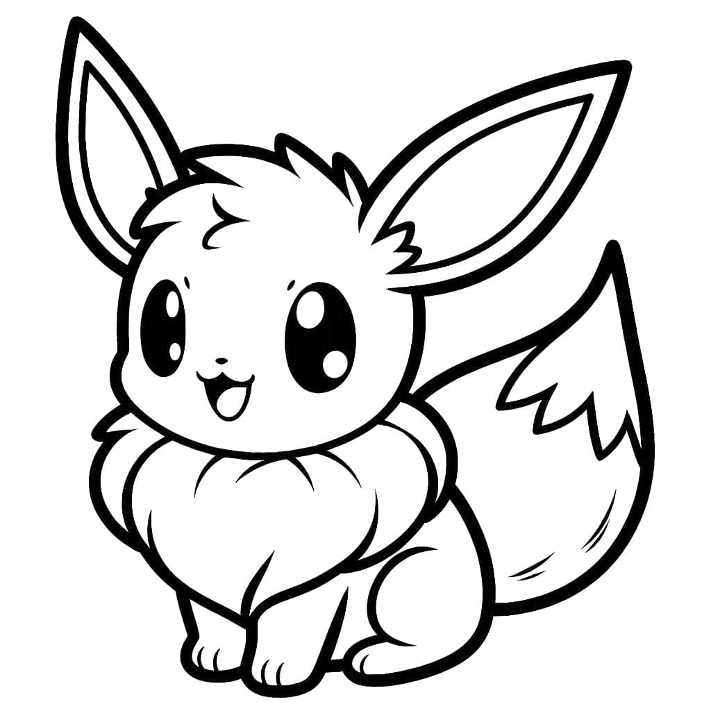 Kawaii Eevee omalovánka