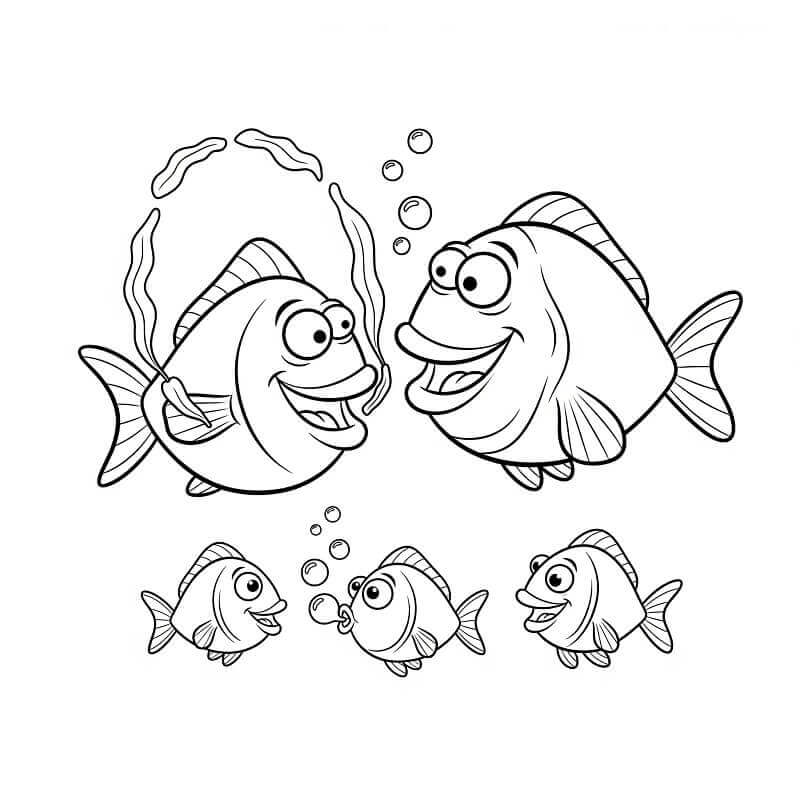 Komické Ryby omalovánka