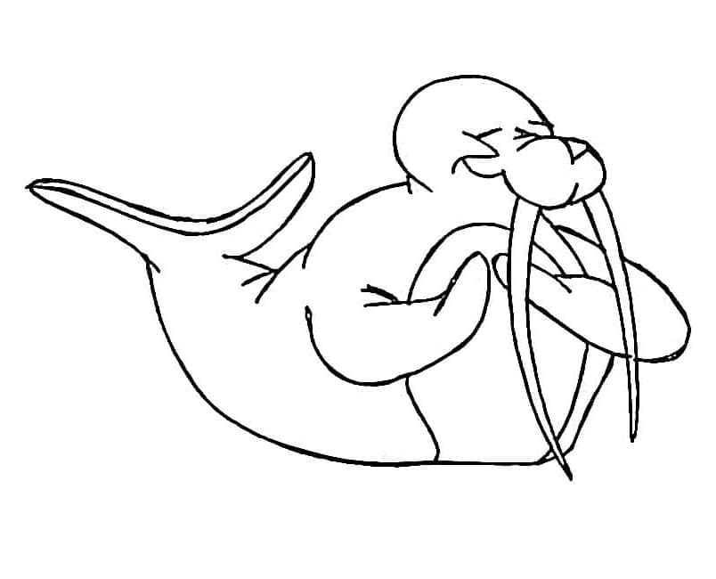 Kreslený Mrož omalovánka