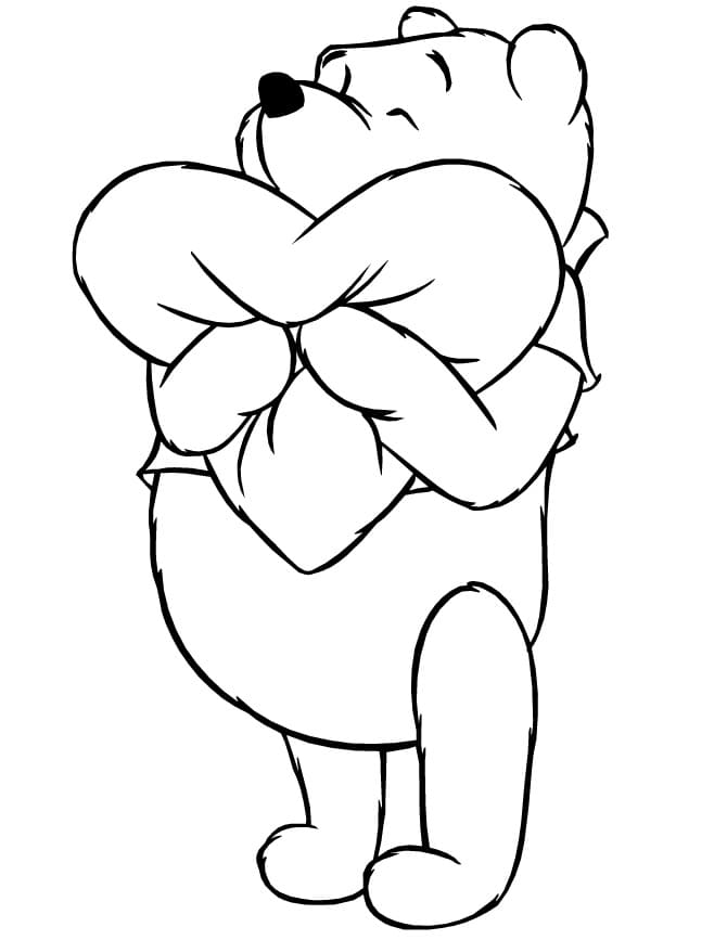 Medvídek Pú se srdcem omalovánka