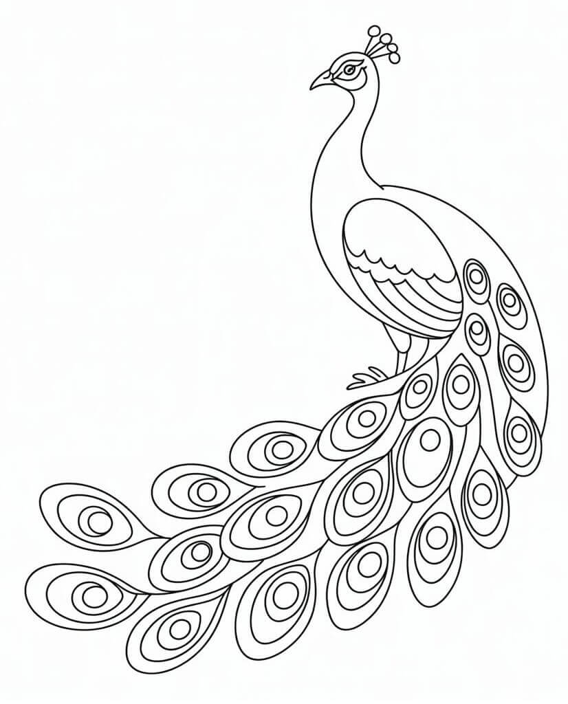 Nádherný Páv omalovánka