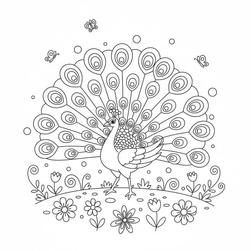 Páv k Tisku omalovánka