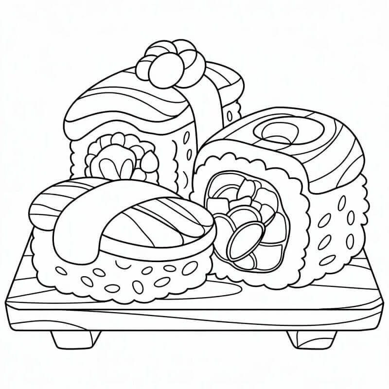 Pěkné Sushi omalovánka