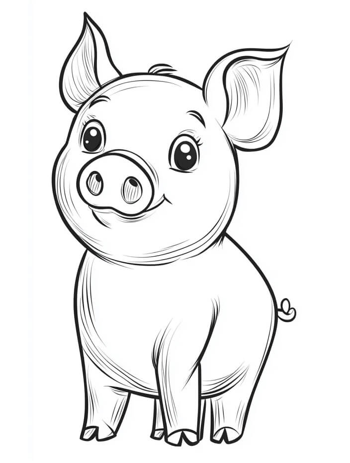 Prasátko Zdarma Obrázek omalovánka