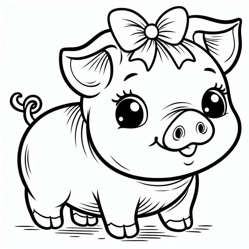 Prasátko Zdarma pro Děti omalovánka