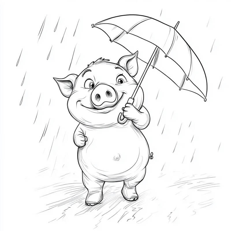 Prasátko pro 1leté Děti omalovánka