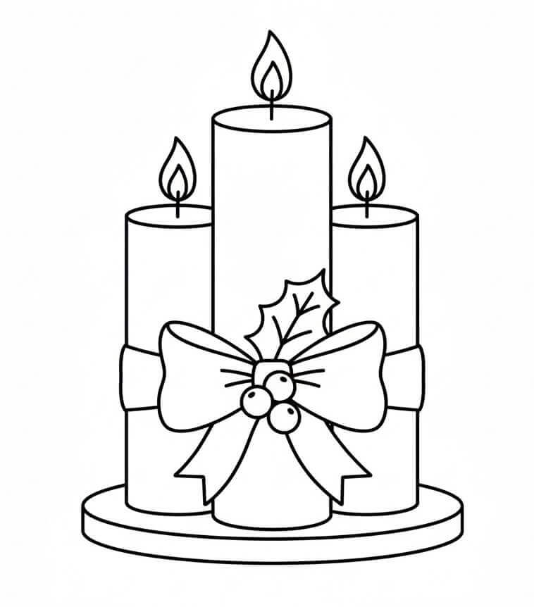 Příjemné Vánoční Svíčky omalovánka