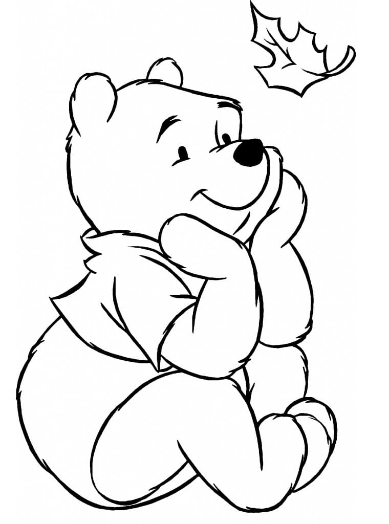 Pú a podzimní list omalovánka