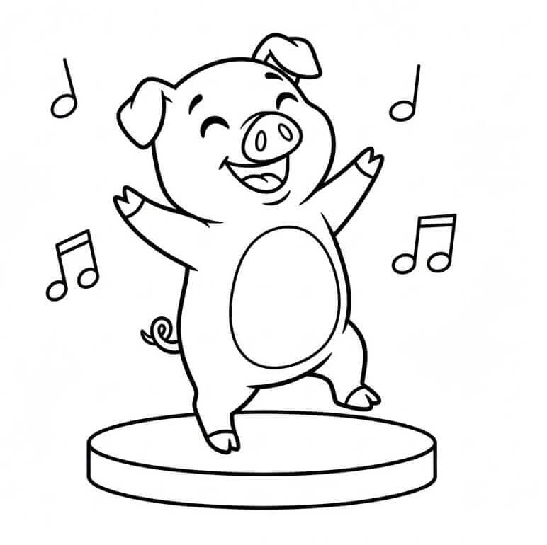 Roztomilé Prasátko omalovánka