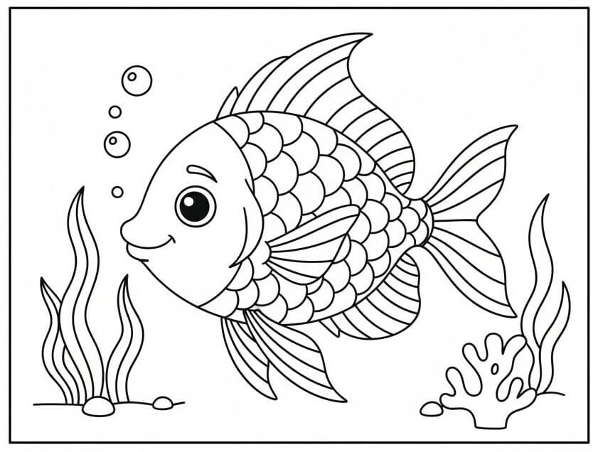 Rybička Zdarma omalovánka