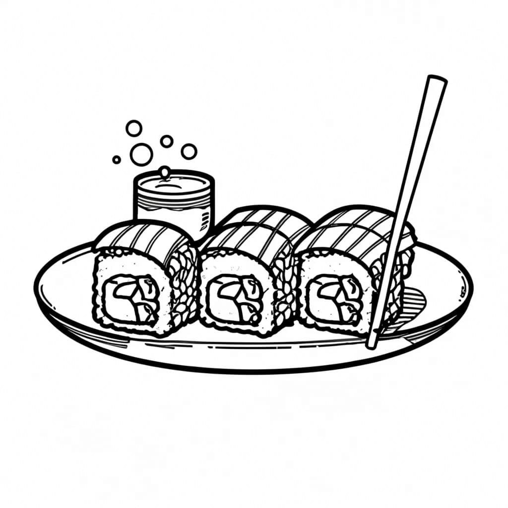 Sada Talířů se Sushi omalovánka