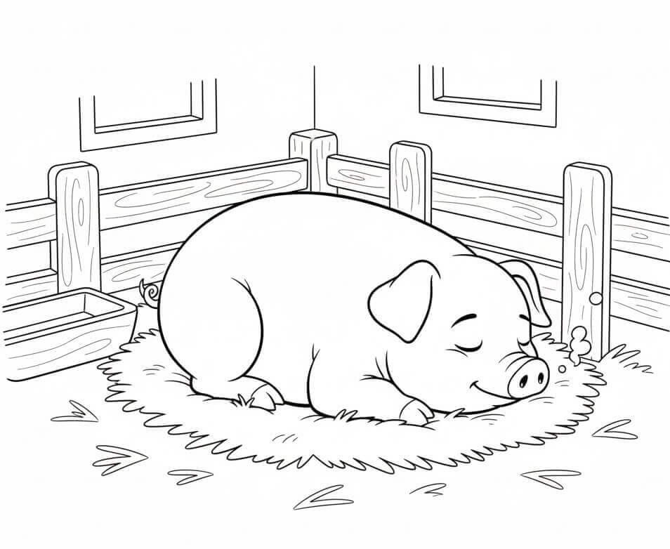 Snadné Prasátko omalovánka