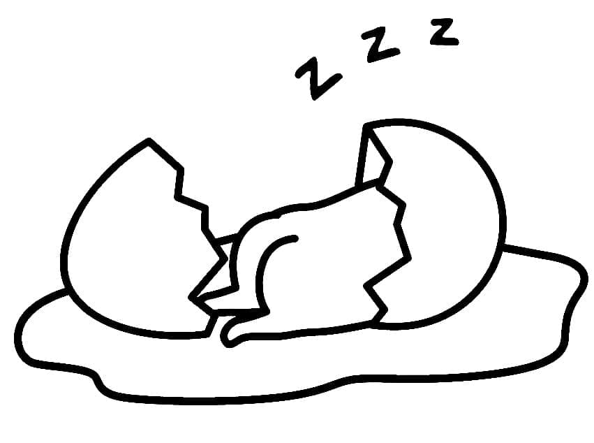 Spící Gudetama omalovánka