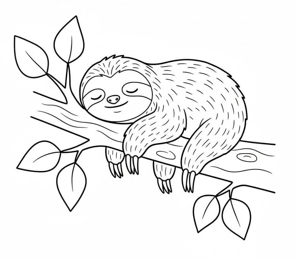 Spící Lenochod omalovánka