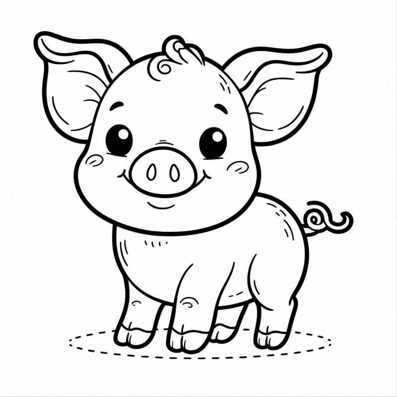 Tisknutelné Zdarma Prasátko omalovánka