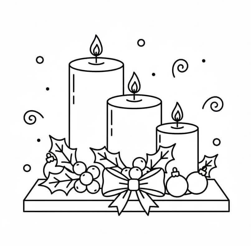 Tři Vánoční Svíčky omalovánka