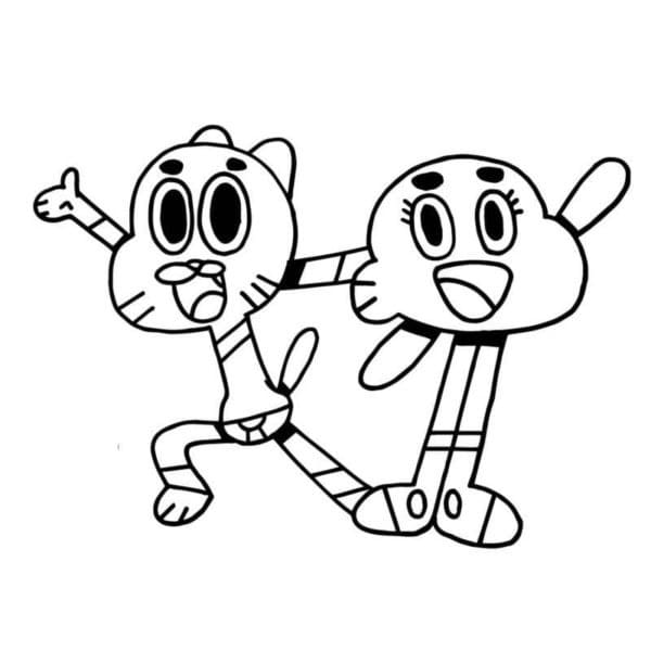 Usměvavý Gumball a Darwin omalovánka