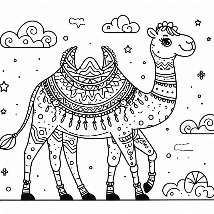 Velbloud Bez Poplatku omalovánka