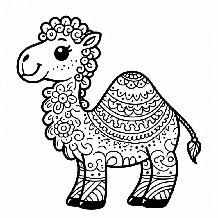 Velbloud Obrázek omalovánka