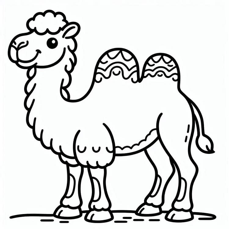 Velbloud Zdarma omalovánka