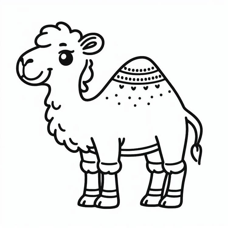 Velbloud k Tisku omalovánka